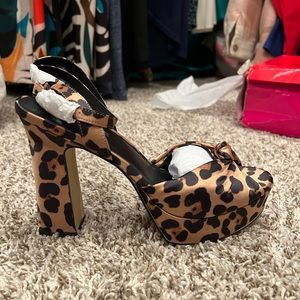 Rampage Leopard Print Dayna Platform Dress Heels NIB